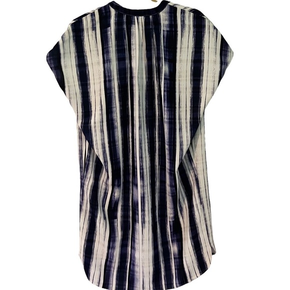 Vince Brush Stroke Split Neck Tunic Dress - Picture 2 of 8